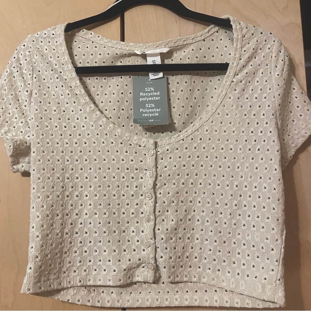 H&M Crop Button Up Top